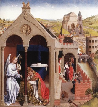 ロジャー・ファン・デル・ウェイデン Painting - ローマ法王セルギウスの夢 オランダの画家 ロギア・ファン・デル・ウェイデン